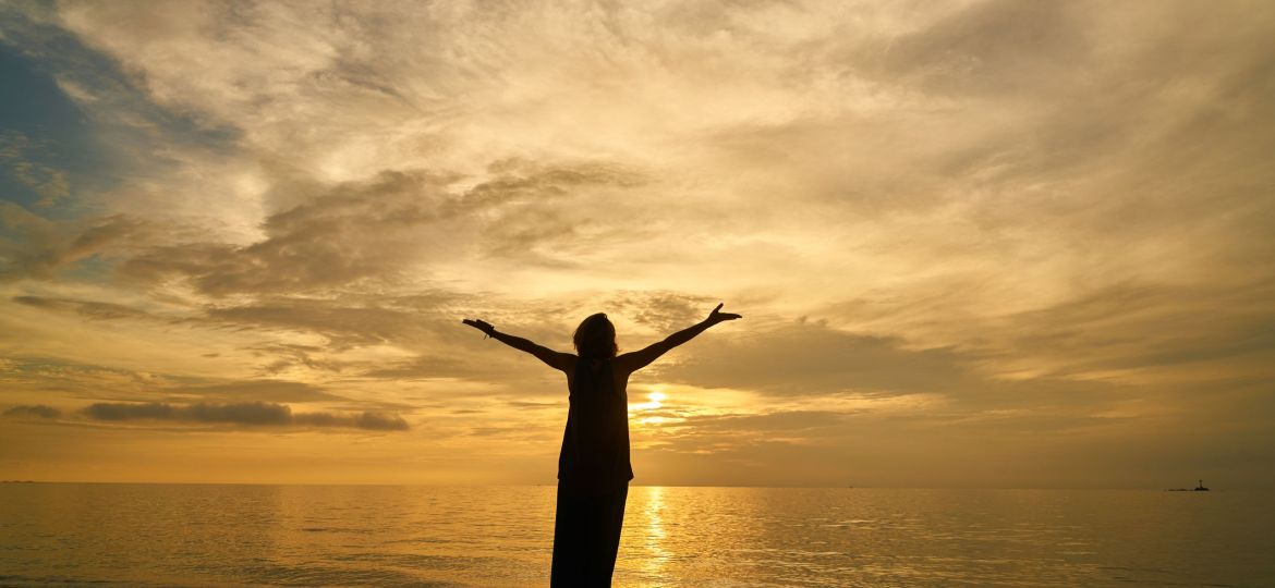 Yoga and Woman on the Beach