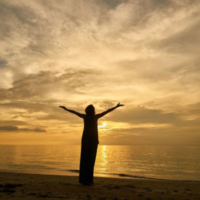 Yoga and Woman on the Beach