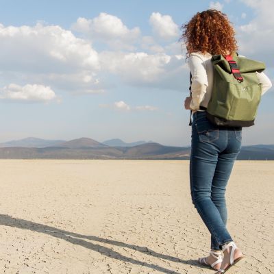 low-angle-woman-seaside